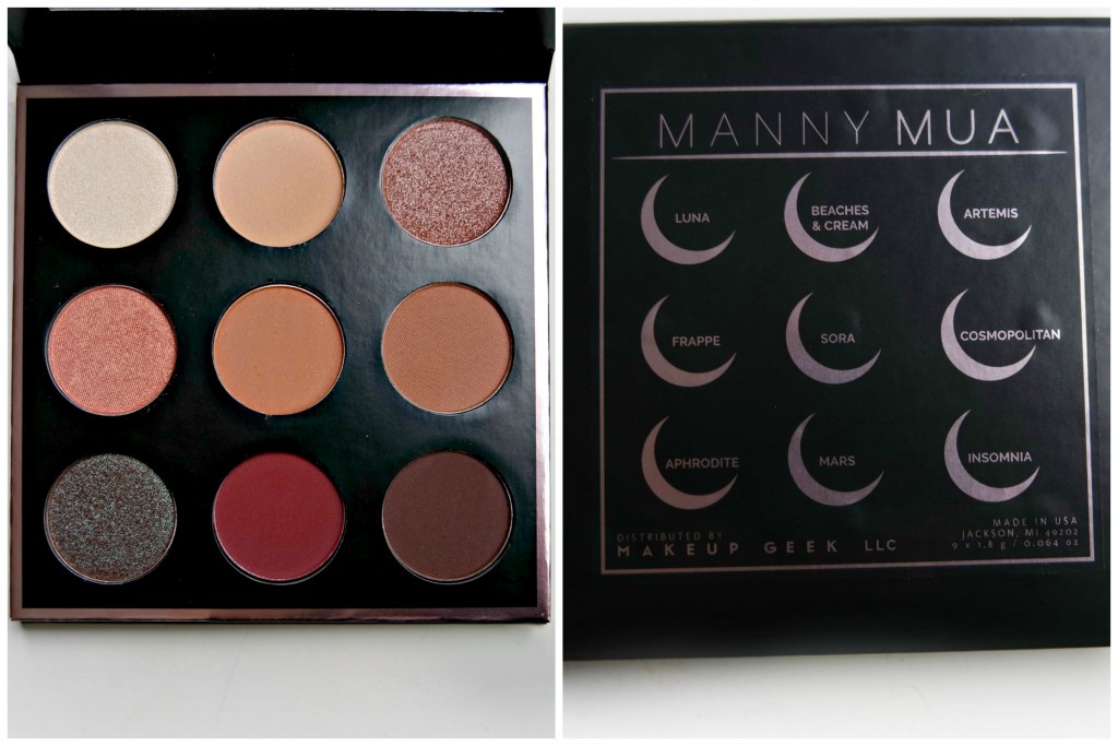 MannyMUA x Makeup Geek Palette Eyeshadow Names