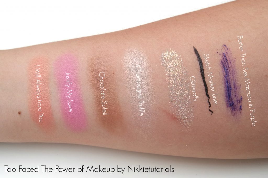 Toofaced x Nikkietutorials The Power of Makeup Palette Swatches 02