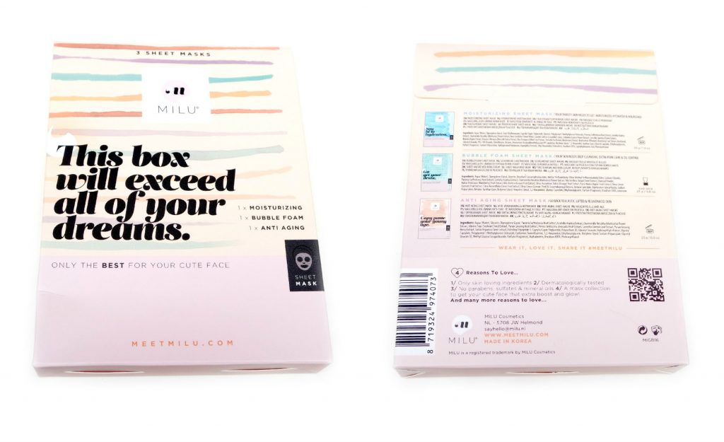 MILU 3 Sheet Masks Gift Box