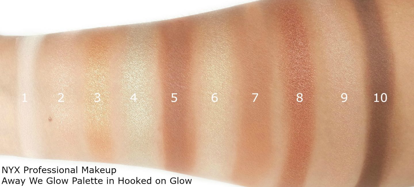 NYX Professional Makeup Away We Glow Shadow Palettes Swatches