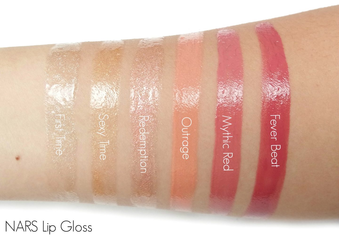 NARS Lip Gloss Swatches