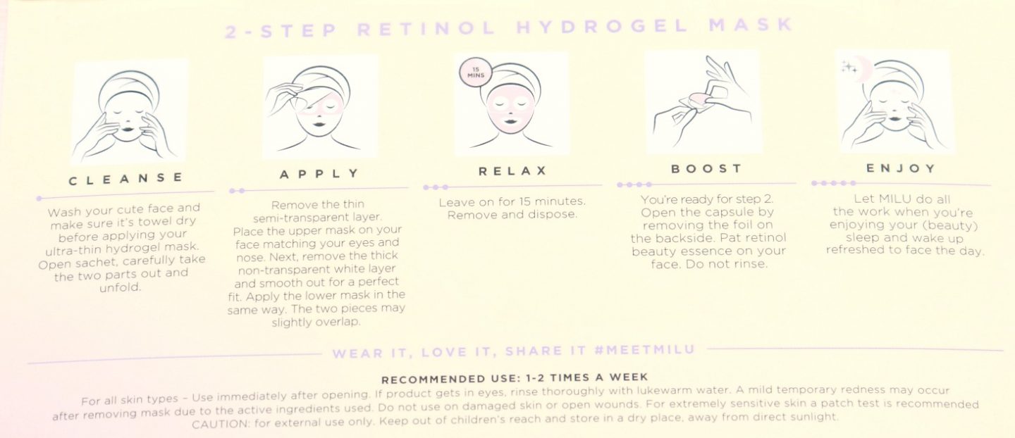 MILU 2-Step Retinol Hydrogel Mask Review