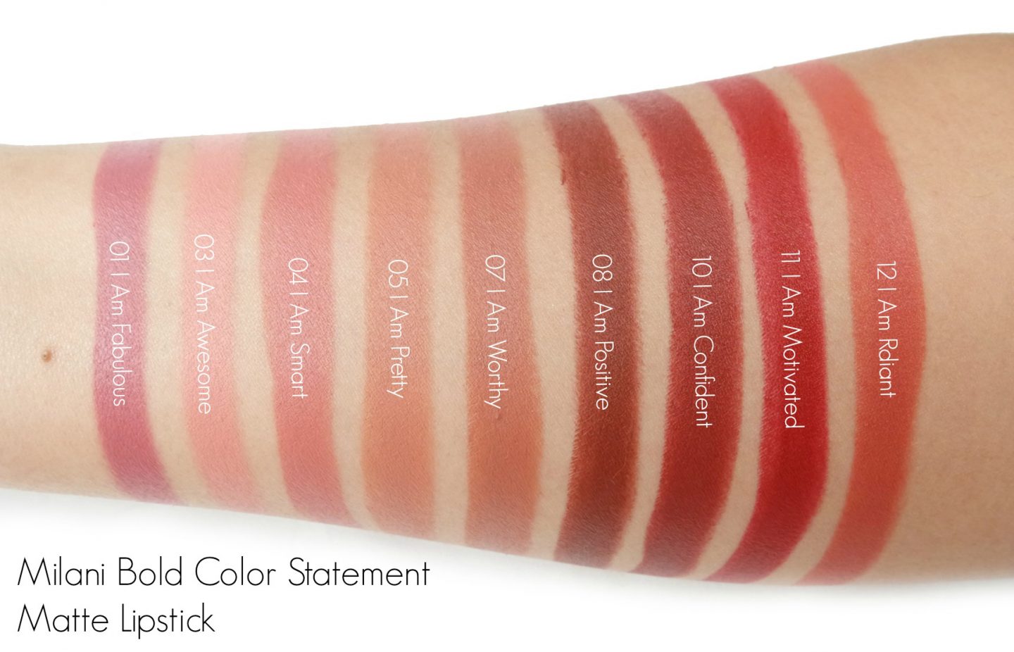 Milani Bold Color Statement Matte Lipstick Swatches