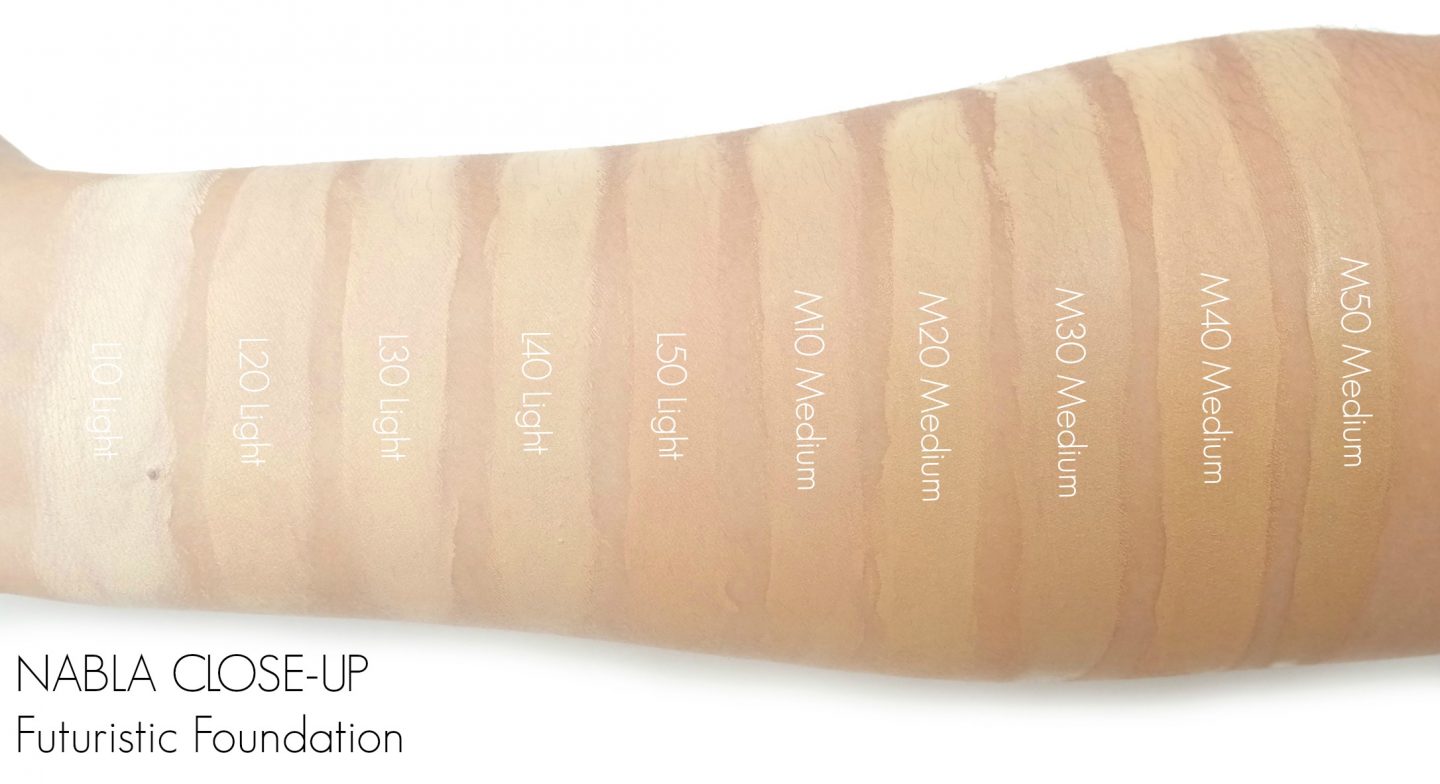 NABLA CLOSE-UP Futuristic Foundation Swatches