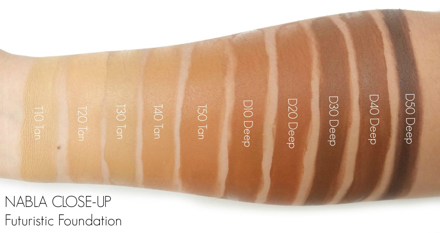 NABLA CLOSE-UP Futuristic Foundation Swatches