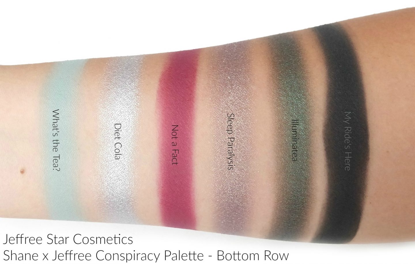 Jeffree Star Cosmetics Shane x Jeffree Conspiracy Palette Swatches